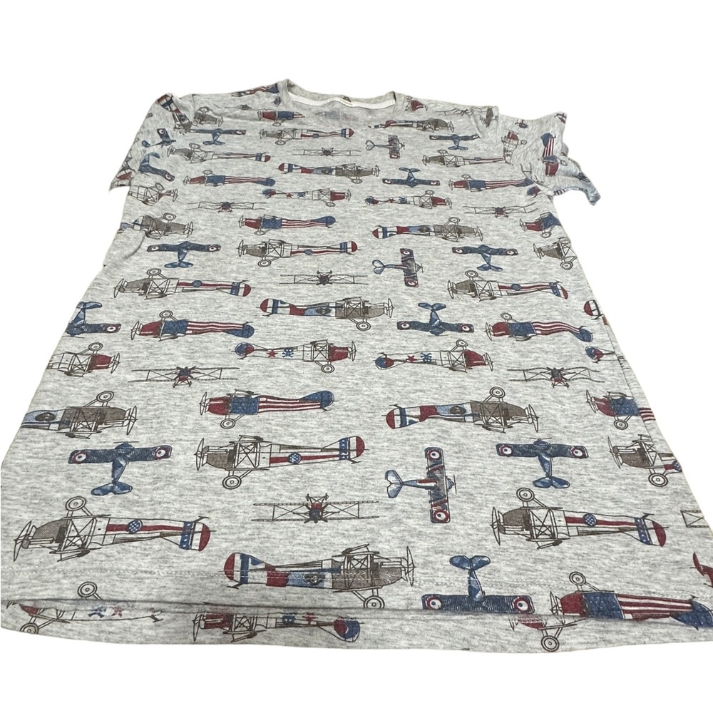 Short Sleeve Vintage Airplane Print T Shirt